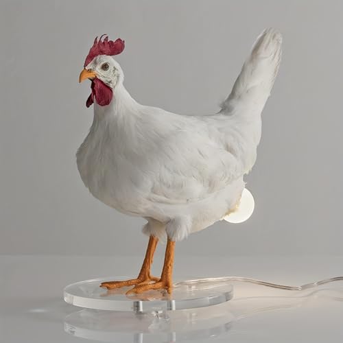 Gotosee 3D Chicken Egg Lamp - Lifelike LED Night Light, Resin Table Lamp