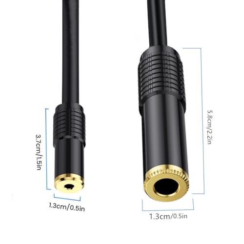 Cable de audio estéreo Jack 3.5mm a 6.35mm 1.65 pies miniatura 5