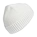adidas Women's Fashioned Fold Beanie, White/Grey/Silver Metallic F23, One Size