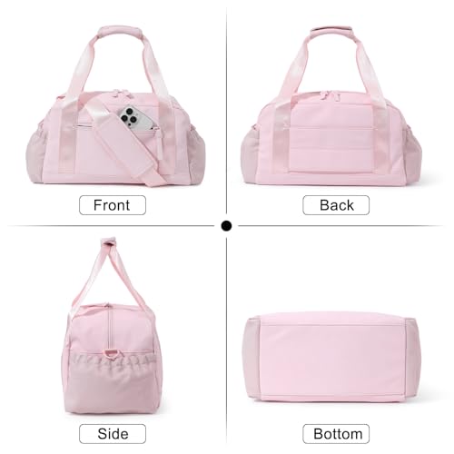 Bucosd Small Gym Bag for Women, Mini Crossbody Gym Duffle Bag with Wet Compartment, Carry on Gym Tote Bag for Workout Dance Sport Travel (Medium-Pink) by Bucosd - Used condition - Image 5