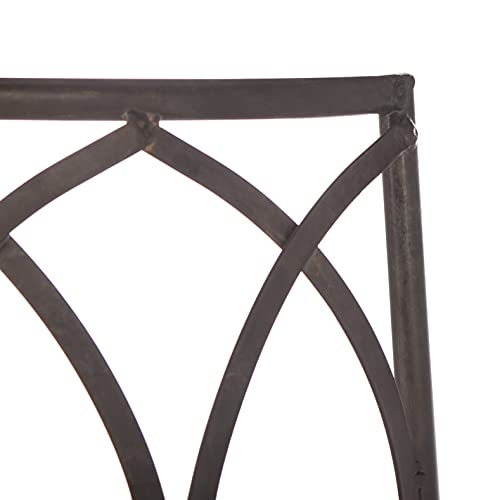 Image of SAFAVIEH Outdoor - Abia Iron Tree Bench - Rustic Brown Iron Metal - Vintage Scrollwork Garden Design - Ideal for Patio, Deck, Porch, Garden, 17 inch Seat Height (PAT5018B)