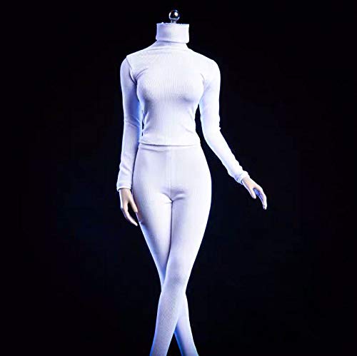Vêtement 1/6 blanc figurine articulée 12 pouces bodysuit col haut 18XG24B