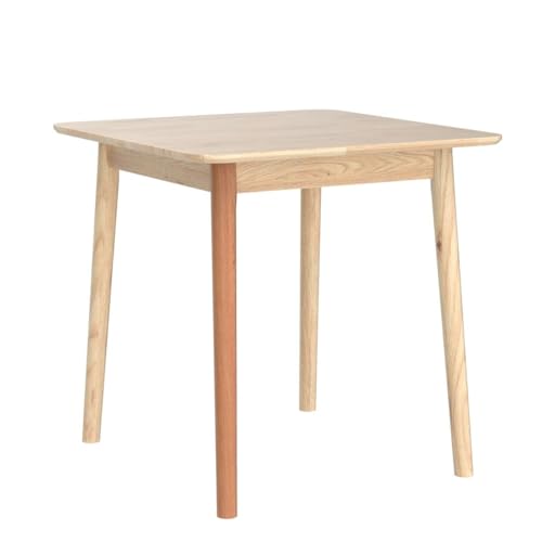 Image of Livinia Aslan 29.5 inch Malaysian Oak Square Wooden Dining Table /Small Solid Wood Kitchen Desk (Natural Oak)