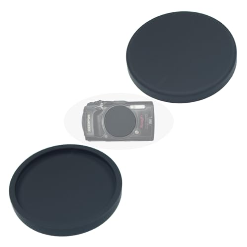 [2 Piezas] Tapa Objetivo para Lente Olympus Tough TG-7 TG-6 TG-5 Rojo/Negro, Accesorio de Tapa de Goma ULBTER TG7 T6 TG5