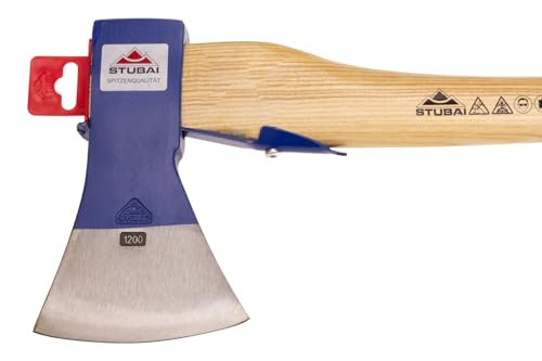 Stubai 671812 - Hacha forestal forma Rhein, con mango y anillo elástico, 1250 g