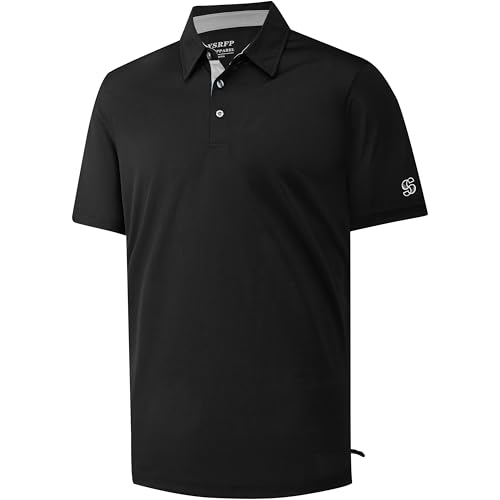 Image of Mens Golf Shirt Short Sleeve Moisture Wicking Dry Fit Performance Solid Pique Collared Golf Polo Shirts for Men