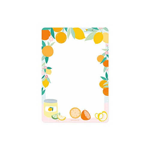 Affiche Mémo - A4 21 cm x 29,7 cm - Pense-bête Magnétique et Effaçable - Agrumes