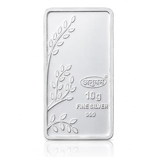 Image of 999 Pure Silver Bar 10gm, Sacred Banyan Tree Silver Gift, Auspicious Gift for Special Occasions, Festivals & Celebrations