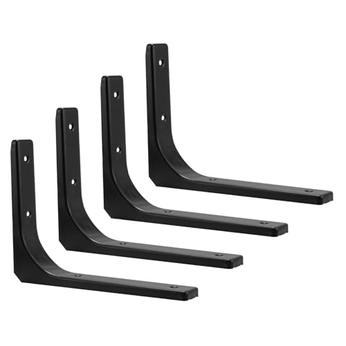 Support d'étagère flottant noir 200x150mm lot de 4 équerres - 2