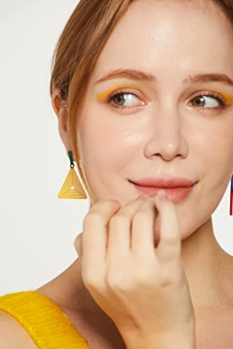 Queens' Red Yellow Blue Multi Colored Unique Cute Fun Earrings Handmade Hypoallergenic Dangle Drop Boho Statement Mismatched Asymmetrical For Women Girl Abstract Designer Colorful Jewelry #TOP5