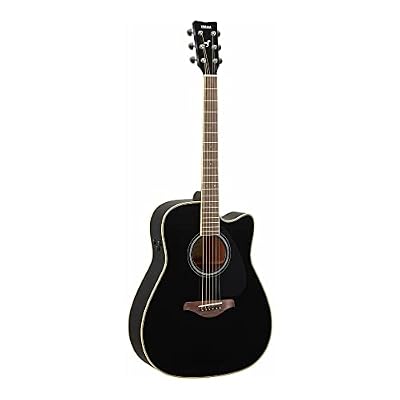 Yamaha FGC-TA Dreadnought Cutaway Transacoustic Guitar w/ Chorus and Reverb, Black