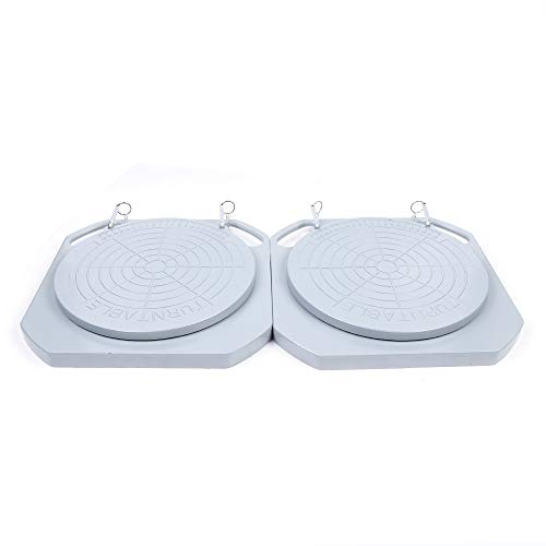 Wheel Alignment Turn Plates, Rotation Angle 360° Alignment Turntable Plate with Two Thrust Pads and Two Rubber Transition Blocks 5 Ton Wheel Alignment Turn Plates Car Truck Front End Wheel Tool 1 Pair