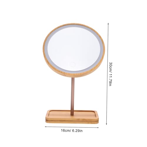 Espejo de Mesa con Luz LED y Bandeja, Compacto Portátil miniatura 2