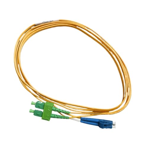 Câble fibre optique LC-SC monomode 3m duplex jarretière optique 9/125 gaine LSZH jaune 2mm