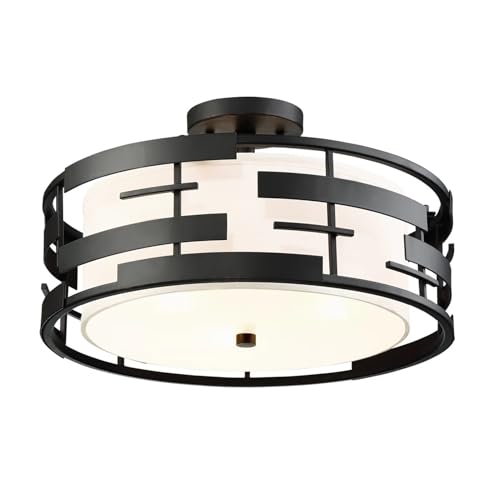 Plafonnier moderne avec abat-jour cylindrique en tissu E26 - 4
