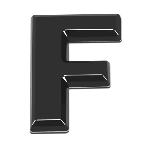 Image of DNA Motoring EM-L-Letter-F-BK Black Letter Metal Decal Emblem Badge Sticker for Auto Car Truck Motorcycle Logo - F