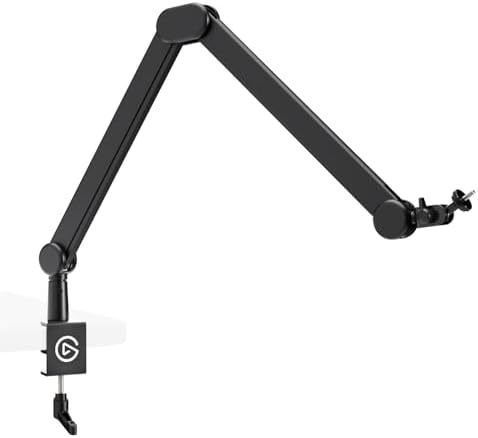 Elgato Wave Mic Arm MK.2, Studio Boom Arm for Microphones | Rises above monitors or stays low profile, Silent operation, Slim all-metal design, Padded clamp fits tight spaces