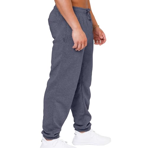 Image of UNIQUE STYLES ASFOOR Mens Sweatpants Fleece Lined with Pockets Open Bottom with Drawstring Waistband