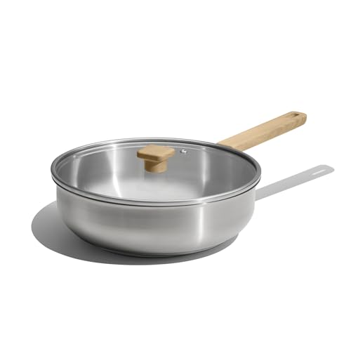 CAROTE 10' Stainless Steel Frying Pan with Lid - Non-Toxic Saute Pan, Omelet Pan - Fast & Even Heat...