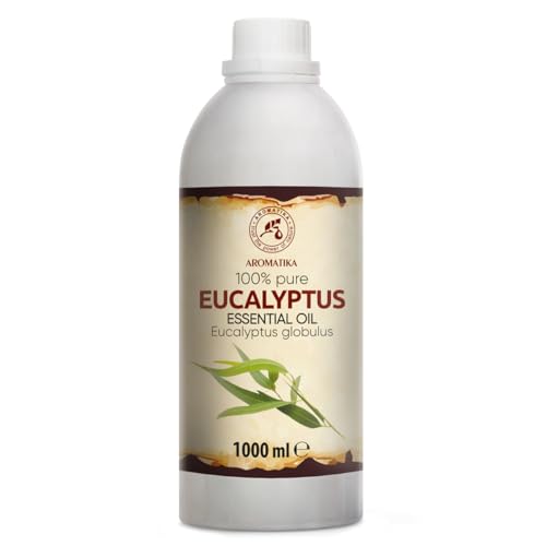 Olio Essenziale di Eucalipto 1000 ml - Eucalyptus Globulus - Naturale e Puro - Olio essenziali per Diffusori - Profumi per la Casa - Saponi e Candele - Sauna - Aroma Eucalipto - Aromaterapia