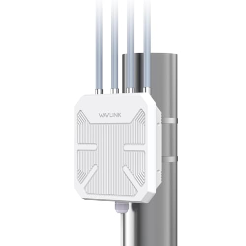 WAVLINK Outdoor WiFi 6 Mesh Verstärker - 1800Mbit/s Dual-Band (2 4G+5G) Outdoor Router & Access Point mit PoE 4x8dBi Hochgewinn-Antennen IP67 wetterfest ideal für erweitertes WLAN im Außenbereich