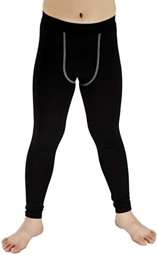 Lanbaosi Boys & Girls Sports Thermal Compression Base Layer Legging/Tights, Black, 12