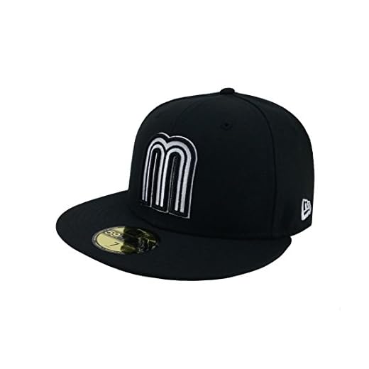 New Era 59Fifty Hat Mexico World Baseball Classic (WBC) 2017 Fitted Headwear Caps (6 7/8, Black/White)