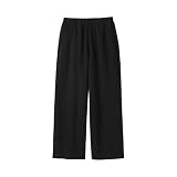 無印良品 婦人 裏毛スウェットワイドパンツ レディース BB2Y7A6A 黒 M