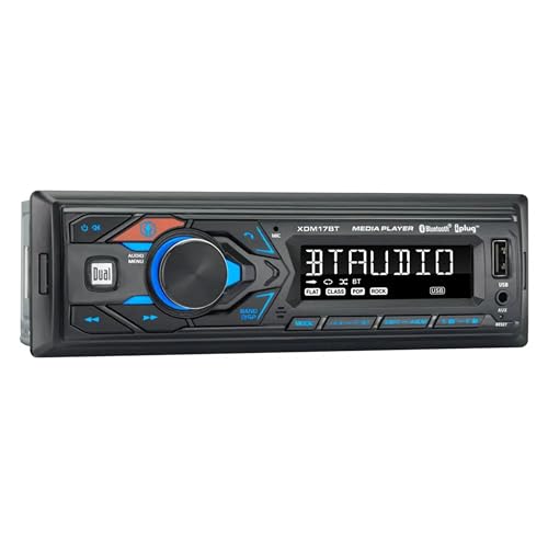 Dual Electronics XDM17BT Single DIN Car Stereo | Push to Talk Assistant (AM/FM Bluetooth Receiver)