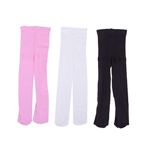 Amosfun 3pcs Boy Girl Ballet Dance Tights Translucent Stocking for Girls Years for Dance Class Includes Black White Colors Comfortable