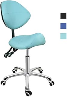 Grace&Grace Professional Saddle Stool Series Hydraulic Swivel Comfortable Ergonomic with Heavy Duty Metal Base for Clinic Dentist Spa Massage Salons Studio