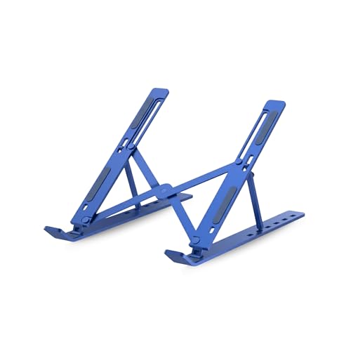Image of Geonix Trek T3 Aluminium Ergonomic Laptop Stand | 7 Angles Adjustable Height | Anti Slip Rubber Pads | Foldable | Compatible with Laptops Upto 17 inch (Royal Blue)