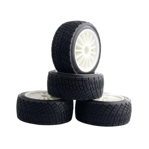 RC�J�[�p�^�C�� For HPI 107870 WR8 For Flux 4PCS �����^�C���z�C�[���Z�b�g RC�J�[�ǐՎԗ��p�[�c�A�N�Z�T���[�ƃA�b�v�O���[�h�����ƏC��(White)