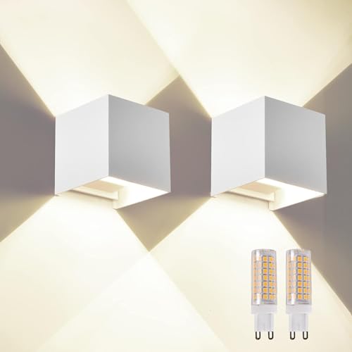 【DESIGN SQUISITO E VERSATILE】Linee quadrate moderne e colore bianco elegante si integrano perfettamente in qualsiasi stile di arredamento, dal contemporaneo al minimalista. Illumina con stile la tua casa