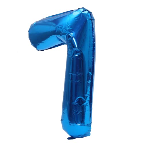 Image of YPSelected 32 Inch Large Foil Helium Number Balloon Birthday Wedding Party 0-9 (Blue, 7)