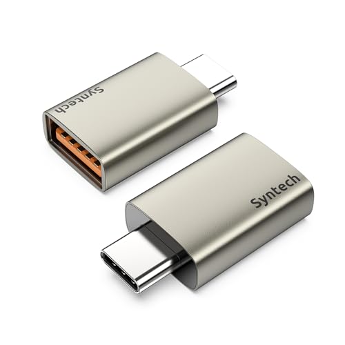 Syntech USB C auf USB Adapter, 10Gbps USB3.2 Gen 2 Fit Side by Side, Type C Male auf A 3.2 Female Adapter Kompatibel mit iPhone 17e Pro Max/iPad/iMac/MacBook Pro und Thunderbolt 4/3 Geräte, Starlight