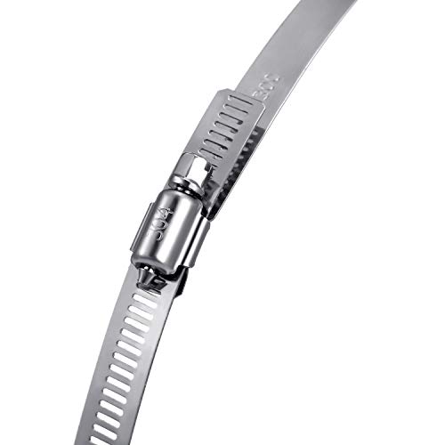 Image of Boao 4 Pieces Adjustable 304 Stainless Steel Duct Hose Clamp, 12 Inch