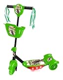 DM Toys Patinete Infantil Ajustável com Cesta até 35kg Dinossauro Verde