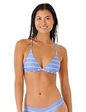 Rip Curl Classic Surf Eco Crossback Tri Bikini Top, Blau/Weiß, Medium