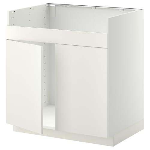 ProTuning METOD Base cab f HAVSEN Fregadero de doble seno blanco/Veddinge blanco, 80 x 60 cm