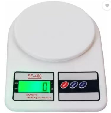 Trendy Styler Digital Kitchen Weighing Scale 10Kg Capacity with LCD Display | Portable Electronic Weight Machine for Home, Cooking, Baking & Grocery (White)