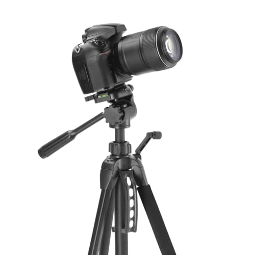 Hama Stativ Kamera Action 153 3D (Leichtes Fotostativ inkl. Handy-Halterung, Tripod mit 60-153cm H&ouml;he, Dreibeinstativ mit 3-Wege-Kopf, Spiegelreflexkamera Stativ passend f&uuml;r Videokamera) schwarz