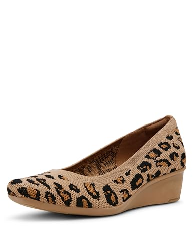 Anne Klein Women's Wisher Pump, Leopard Knit, 8.5