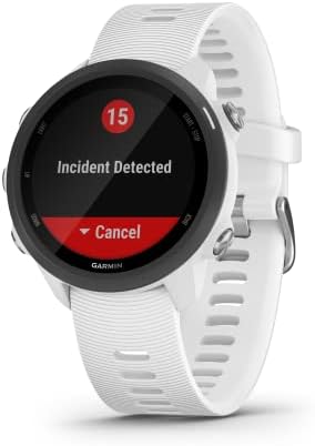 Garmin Forerunner 245 GPS Running Watch, with music and advanced training features, Black with White Band