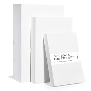 YANGTE 12 Pack White Gift Boxes wit...