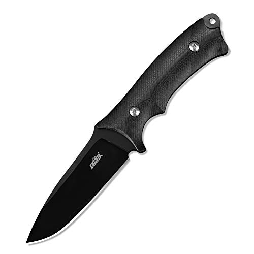 CIMA G712 Full Tang Fixed Blade hunting Knife,with 5.5mm thickness of AUS-8 steel And G10 handle for Outdoor Survival Camping and Everyday Carry (BLACK)