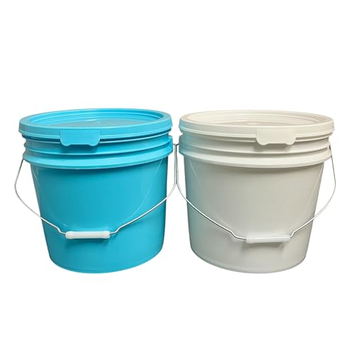 Heavy Duty Detailing Bucket (3.5 Gal) and Bucket Lid (for Car Wash, Boat, Truck, RV, Fishing & More) (Aqua Blue)