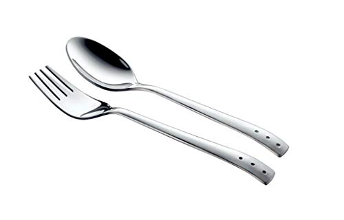 Shapes Triple Dot Stainless Steel Cutlery Set of Spoons & Forks for Home/Kitchen, Set of 12 Pcs. (Contains: 6 Dinner Spoons & 6 Dinner Fork)