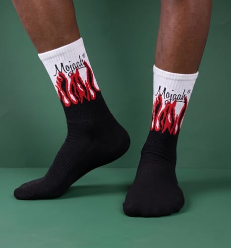 Image of Modal Cotton Anti-Bacterial Anti-Fungal Flame Socks for Men & Women | Anti-Odour Breathable Soft Crew Socks | Pack of 4