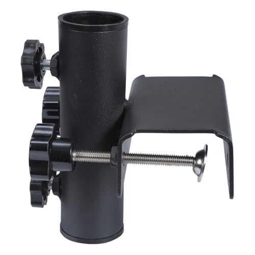 Support de parasol pour balustrade de balcon stable en métal noir - 5